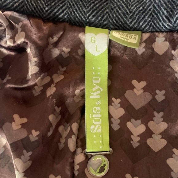 Soia & Kyo Charcoal Slim Fit Wool Coat, Sz L - Picture 3 of 17